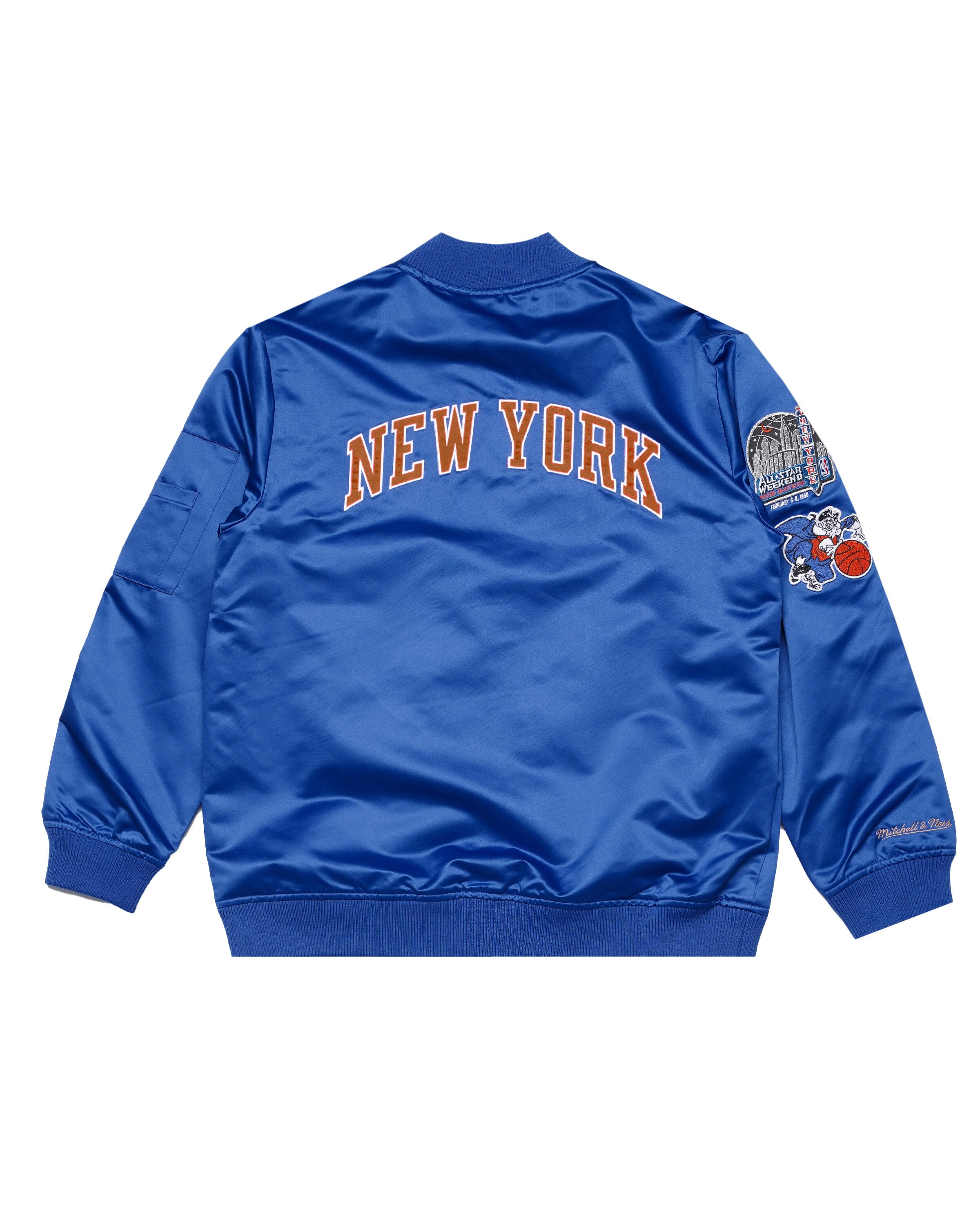 Mitchell Ness NBA LIGHTWEIGHT SATIN BOMBER NEW YORK KNICKS